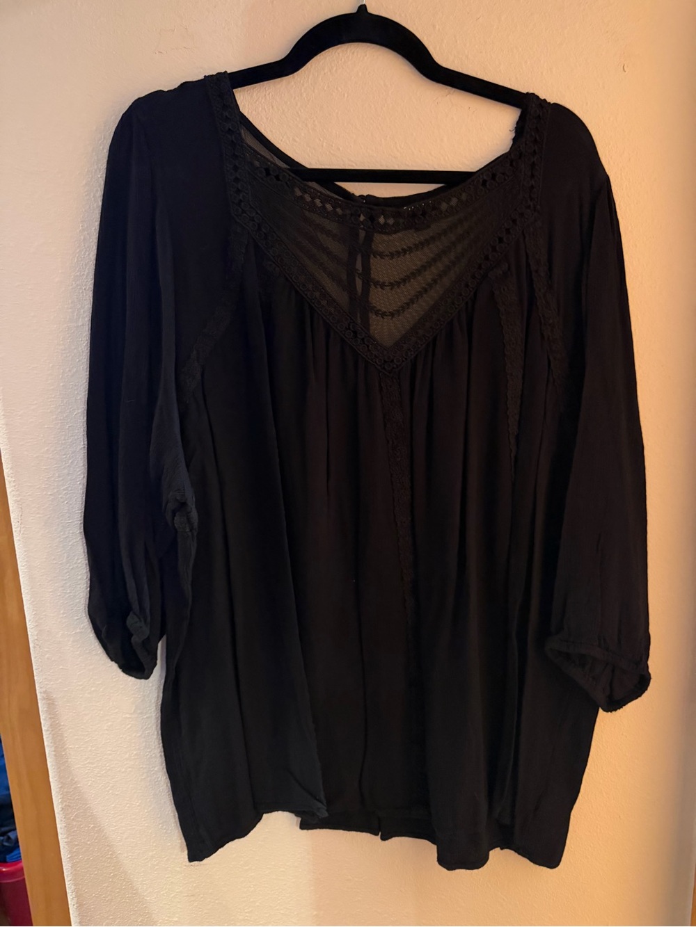 torrid Black Lace-Yoke Boho Tunic